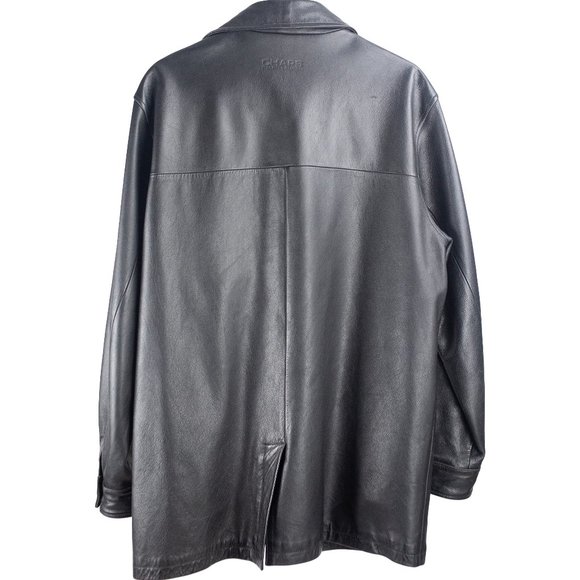 Real leather button down, collared jacket, Chaps Ralph Lauren - Picture 2 of 7